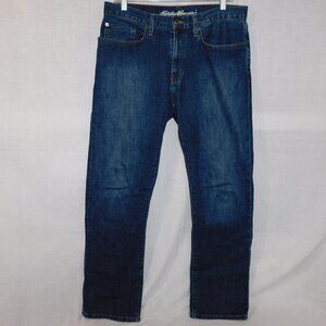 Eddie Bauer Mens Straight Fit Medium Wash Blue Jeans 33 x 32